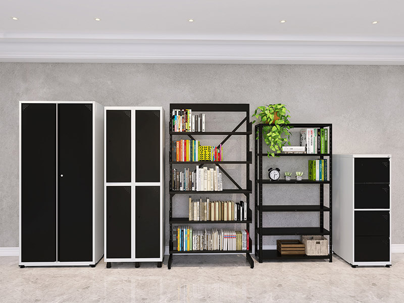 Móveis de aço: o equilíbrio perfeito entre a resistência e o design sofisticado no ambiente corporativo 8 00 Linha Aco Armario arquivo estante e roupeiro cinza preto - Móveis de aço: o equilíbrio perfeito entre a resistência e o design sofisticado no ambiente corporativo