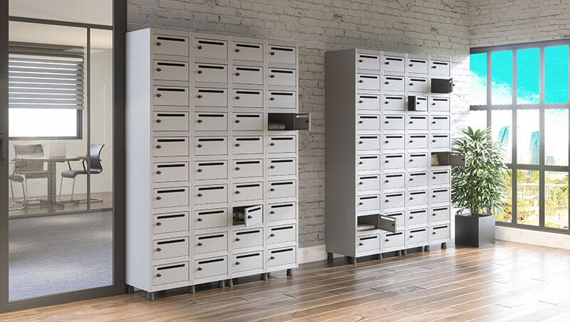 Móveis de aço: o equilíbrio perfeito entre a resistência e o design sofisticado no ambiente corporativo 2 Armário caixa-postal - Lojas Martex