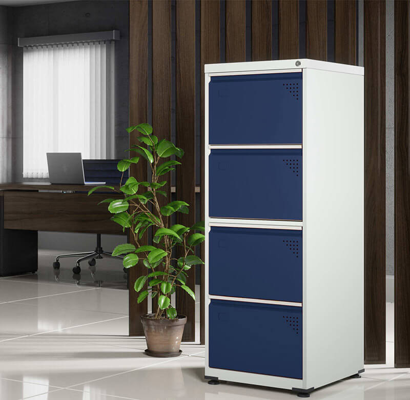 Móveis de aço: o equilíbrio perfeito entre a resistência e o design sofisticado no ambiente corporativo 4 ambientada azul del rey - Móveis de aço: o equilíbrio perfeito entre a resistência e o design sofisticado no ambiente corporativo